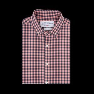 Mizzen + Main Pink & Navy dress shirt L
